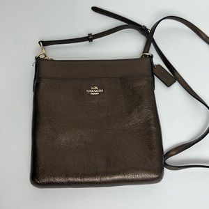 Coach 59975 Kitt Messenger Brown Shoulder Pouchette Leather Crossgrain Bag